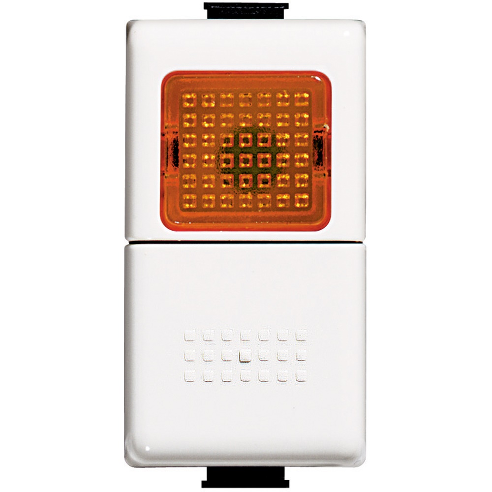 Pulsante elettrico 1P NO 10A 250V con spia arancio per impianti elettrici professionali
