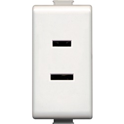 Presa elettrica 2 poli 15A 127/250V bianca per uso residenziale e commerciale