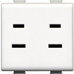 Presa elettrica MATIX 2P+T 16A 127V US alveoli schermati bianco per uso residenziale e commerciale