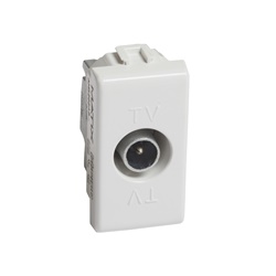 Presa TV terminale Matix 10dB 1 modulo bianca per impianti antenna centralizzati