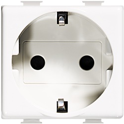 Presa standard tedesca 2P+T 16A 250V antibatterica bianca per installazioni elettriche
