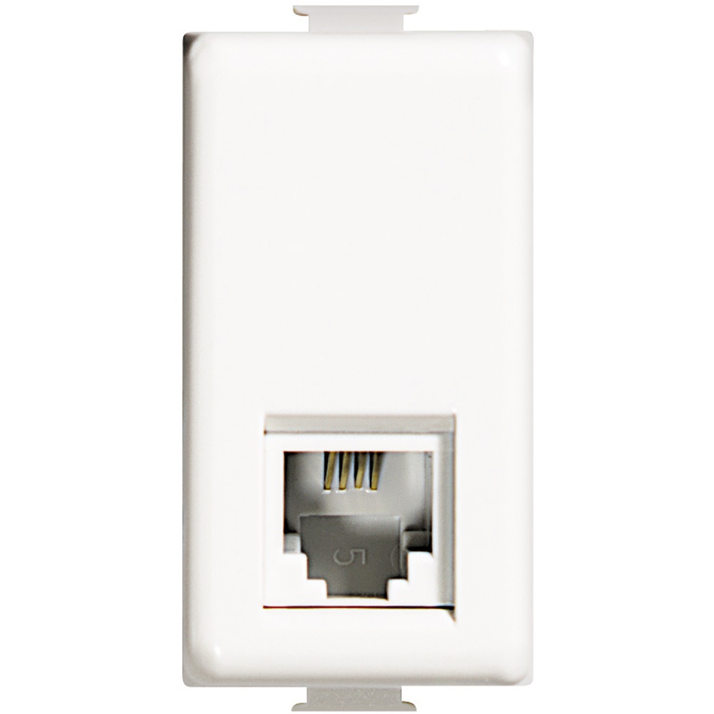 Connettore RJ11 K10 antibatterico MATIX bianco per installazioni elettriche igieniche