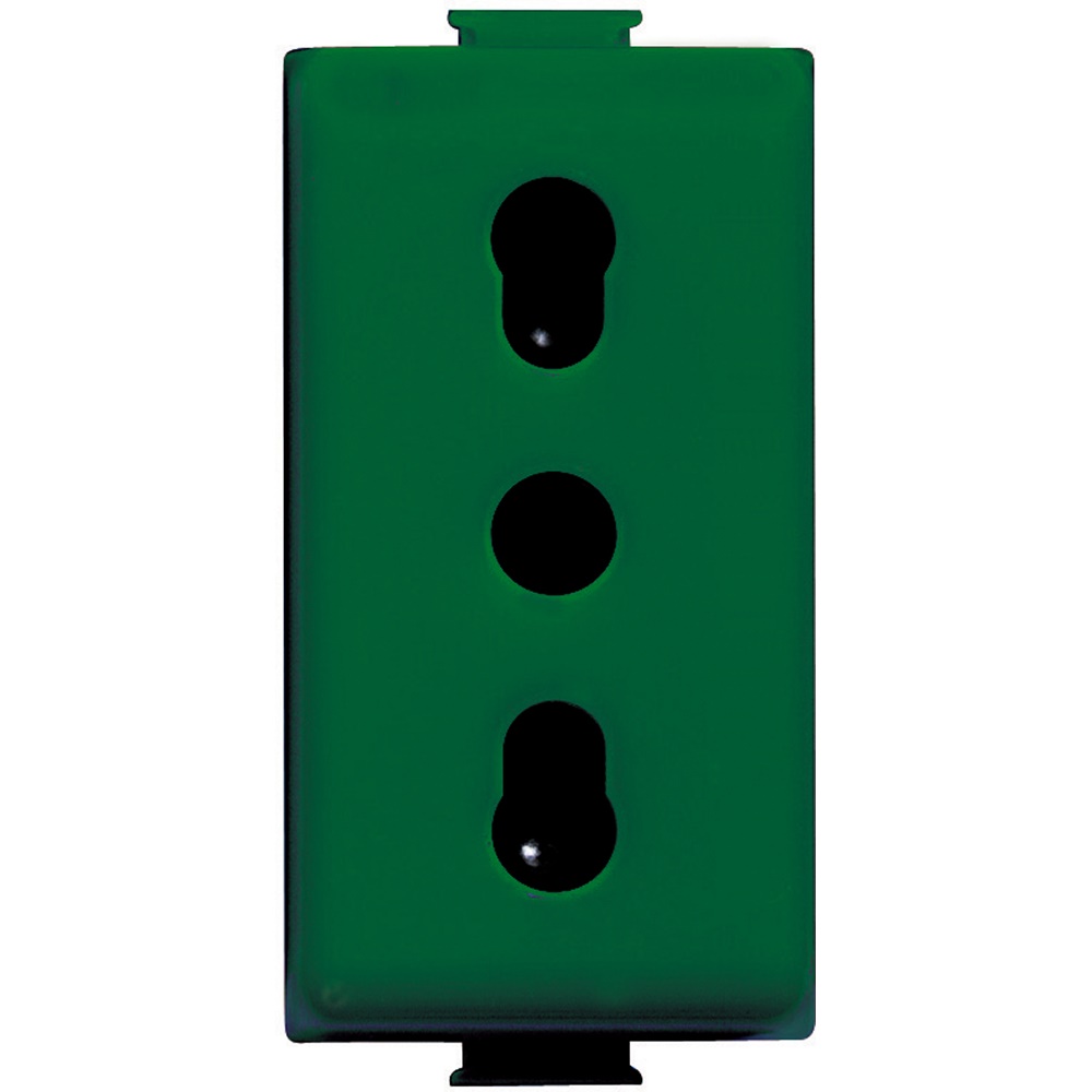 Presa bipasso 2P+T 16A 250V Matix Magic verde per impianti elettrici domestici e professionali