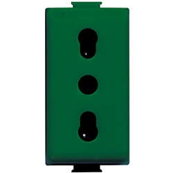 Presa bipasso 2P+T 16A 250V Matix Magic verde per impianti elettrici domestici e professionali