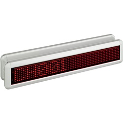 Display doppio LED alfanumerico rosso 10 caratteri per monitoraggio corridoio bifacciale fissaggio soffitto o parete