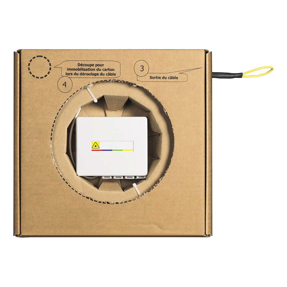 STOA scatola terminazione ottica 4 fibre preconnessa 50m per cablaggio strutturato parete