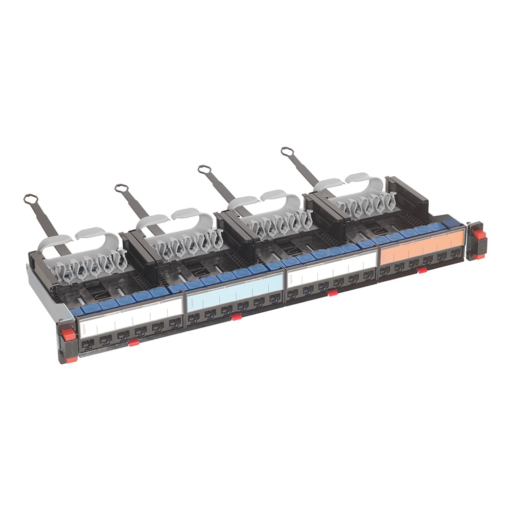 Patch panel 24 porte RJ45 Cat6 UTP Quick Connect montaggio 19 rack 1U nero