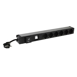 Multipresa 19 6 prese bipasso con interruttore luminoso e limitatore sovratensione per uso professionale