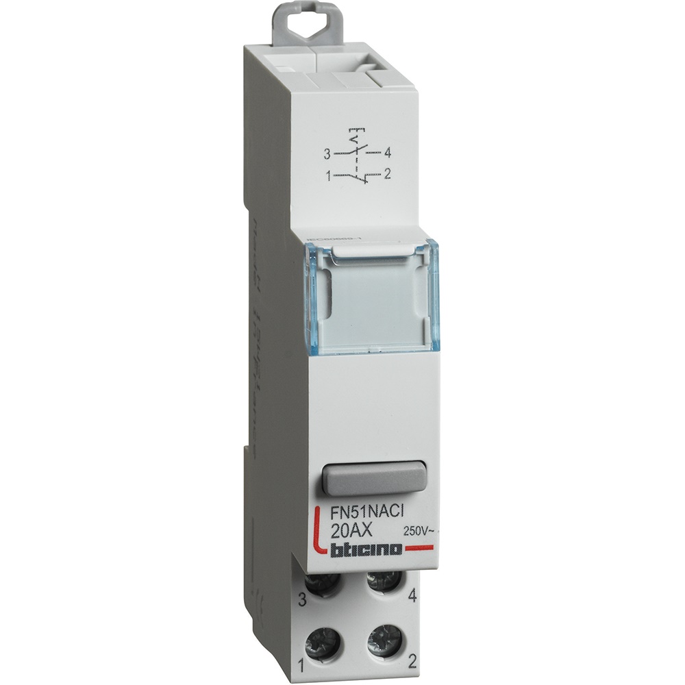 Interruttore doppio 1NO+1NC 20A 230V 1 modulo DIN per impianti elettrici residenziali e industriali