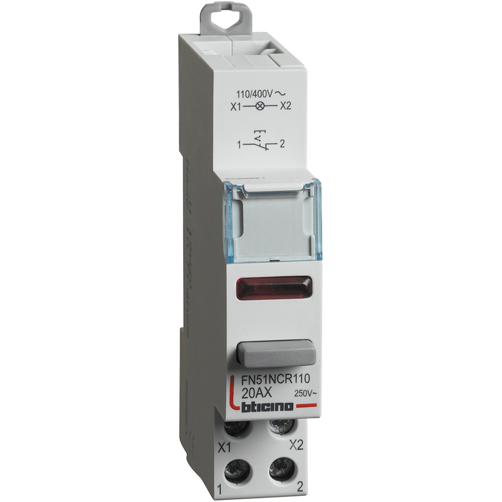 Interruttore modulare 1NC LED rossa 20A 110-400V montaggio guida DIN uso elettrico civile industriale