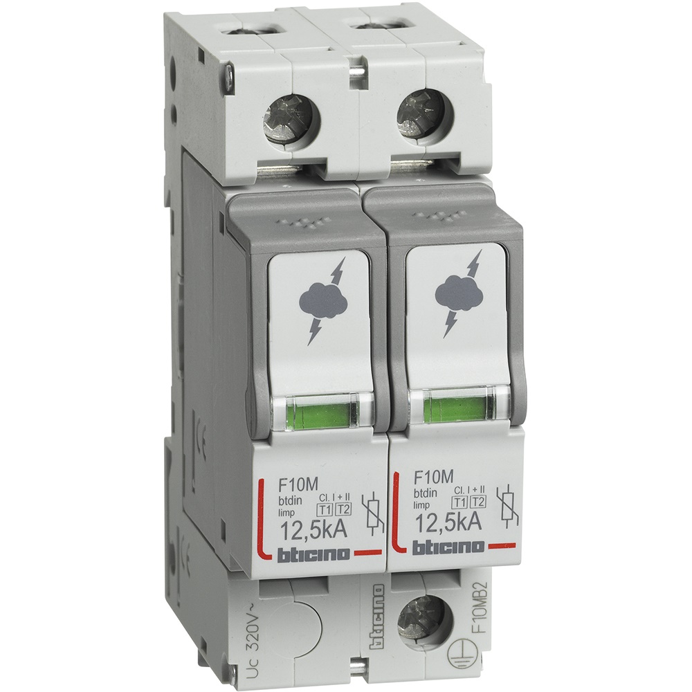 Limitatore sovratensioni SPD T1+T2 12,5kA 2 poli protezione reti TN-S residenziale industriale