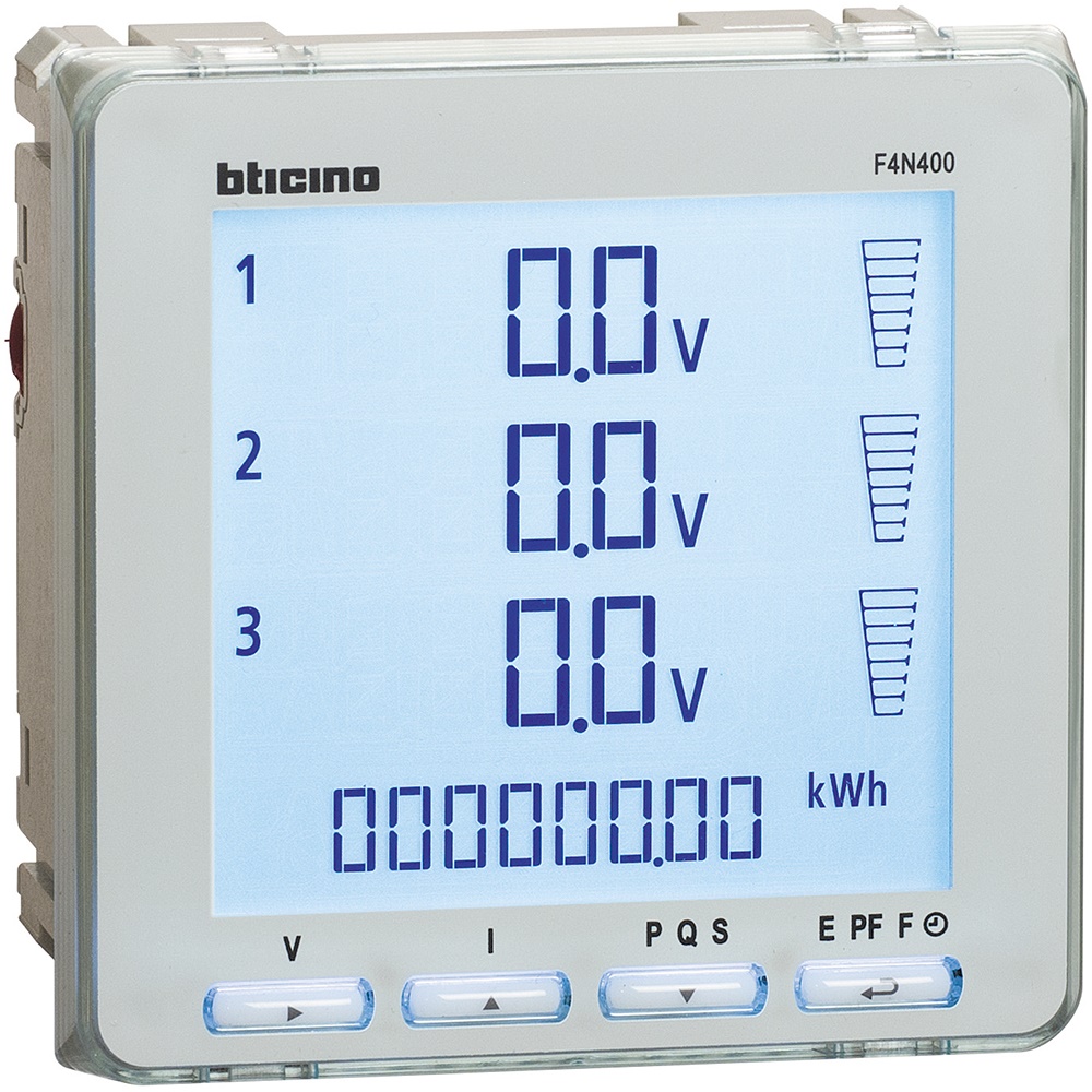 Centrale misura elettronica multifunzione 96x96mm per monitoraggio parametri elettrici industriali e civili
