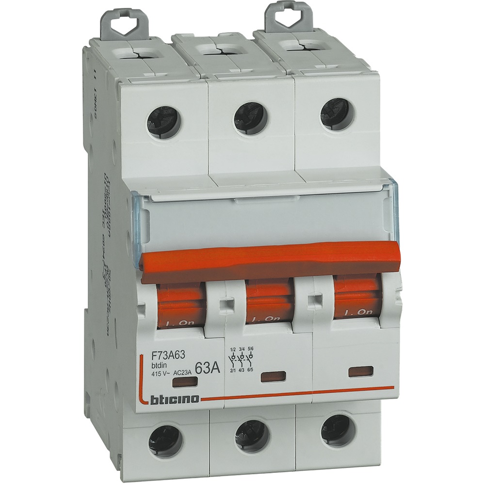 Sezionatore comandabile tripolare 63A 3 moduli per impianti elettrici industriali e civili
