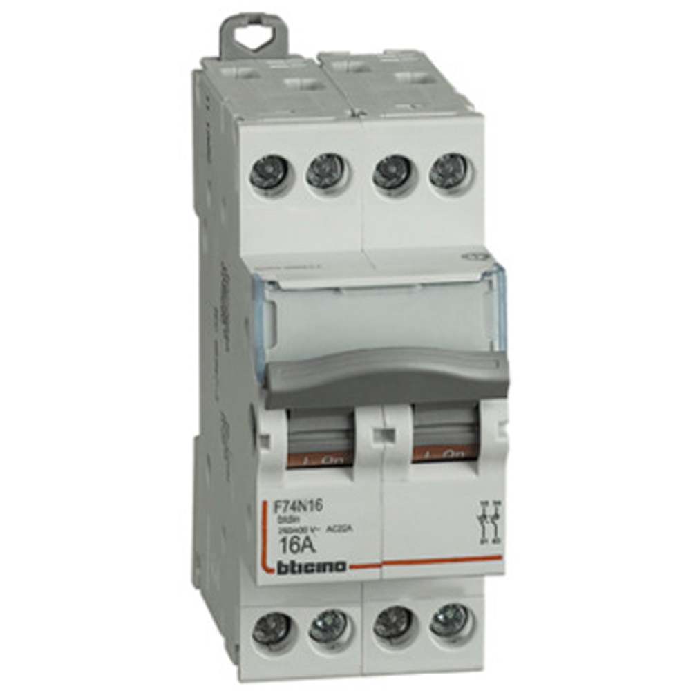 Sezionatore modulare 3 poli 16A 2 moduli controllo sicurezza impianti elettrici