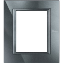 Placca rettangolare 3+3 moduli metallo antracite per impianti elettrici Axolute