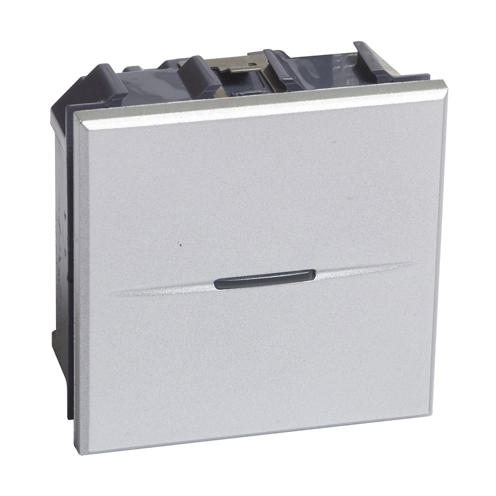 Deviatore AX 1P 10A 250V assiale profondità ridotta 2 moduli per lampade carichi fino 2500W Tech