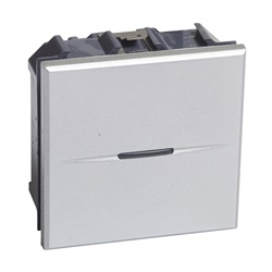 Deviatore AX 1P 10A 250V assiale profondità ridotta 2 moduli per lampade carichi fino 2500W Tech