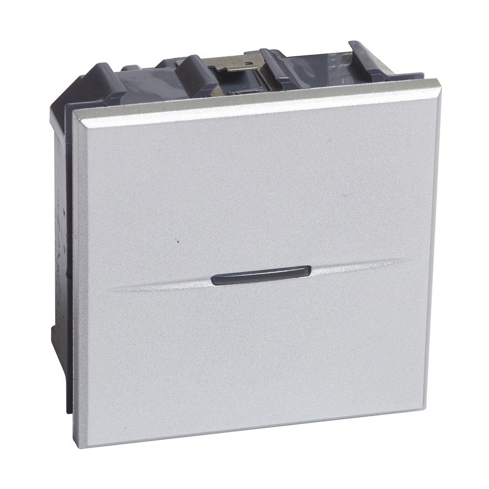 Pulsante AXO 1P NO 10A 250Vac assiale profondità ridotta 2 moduli per lampade carichi fino 2500W Tech