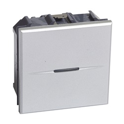 Pulsante AXO 1P NO 10A 250Vac assiale profondità ridotta 2 moduli per lampade carichi fino 2500W Tech