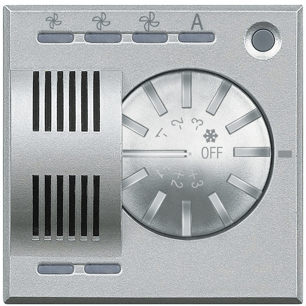 Sonda Axolute per controllo temperatura ambiente fan-coil con regolazione ±3°C e selezione modalità antifreeze e velocità manuale/automatica