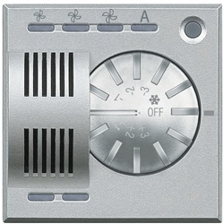 Sonda Axolute per controllo temperatura ambiente fan-coil con regolazione ±3°C e selezione modalità antifreeze e velocità manuale/automatica