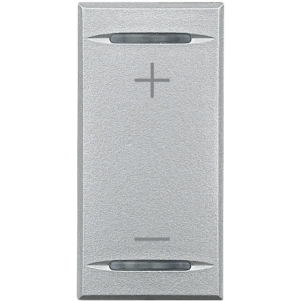 Copritasto dimmer 1 modulo finitura chiara simboli tattili per impianti elettrici residenziali e professionali