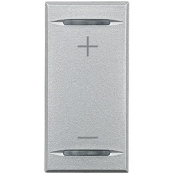 Copritasto dimmer 1 modulo finitura chiara simboli tattili per impianti elettrici residenziali e professionali