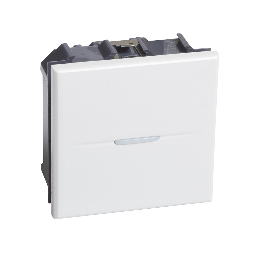 Deviatore elettrico 1 polo 10A 2 moduli bianco per impianti domestici e professionali