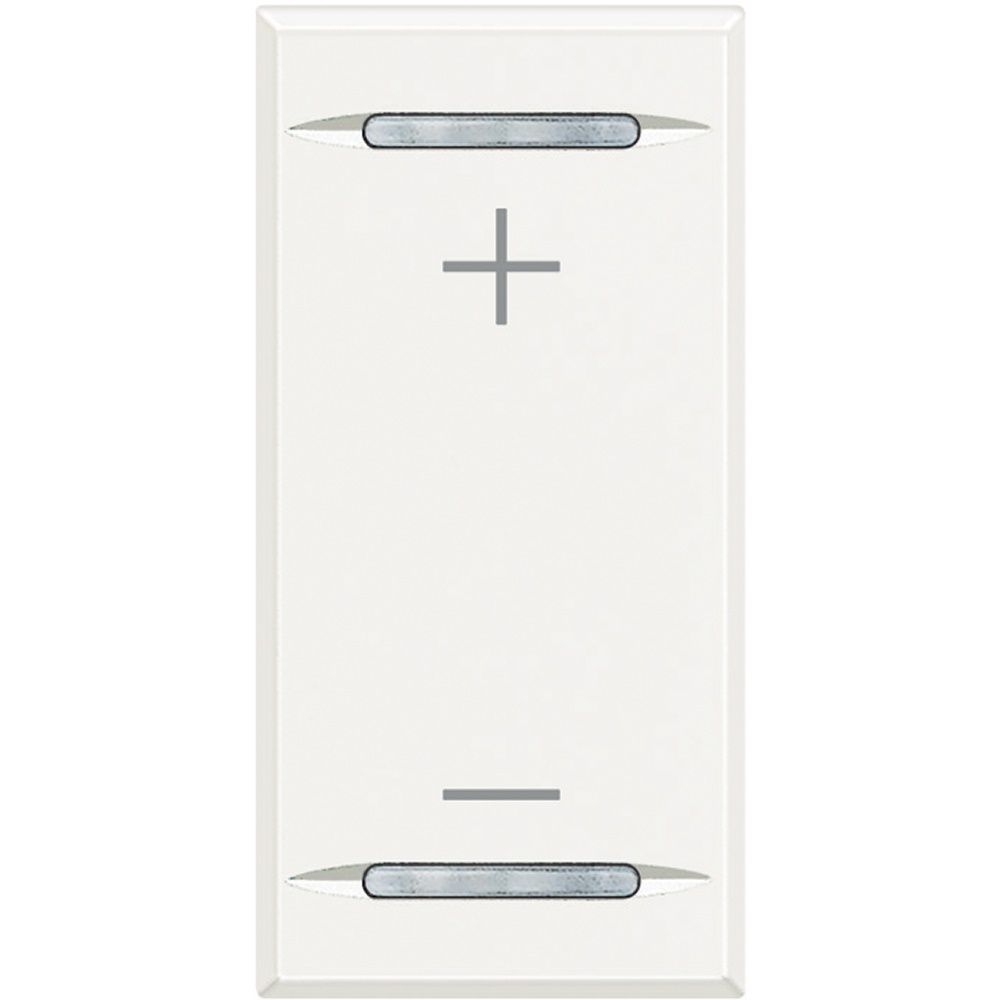 Copritasto dimmer 1 modulo bianco Axolute serigrafato simboli + - per interruttori luce