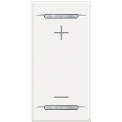 Copritasto dimmer 1 modulo bianco Axolute serigrafato simboli + - per interruttori luce