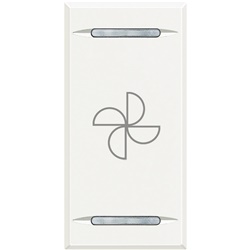 Copritasto Axolute bianco 1 modulo con simbolo aspiratore e lenti illuminabili