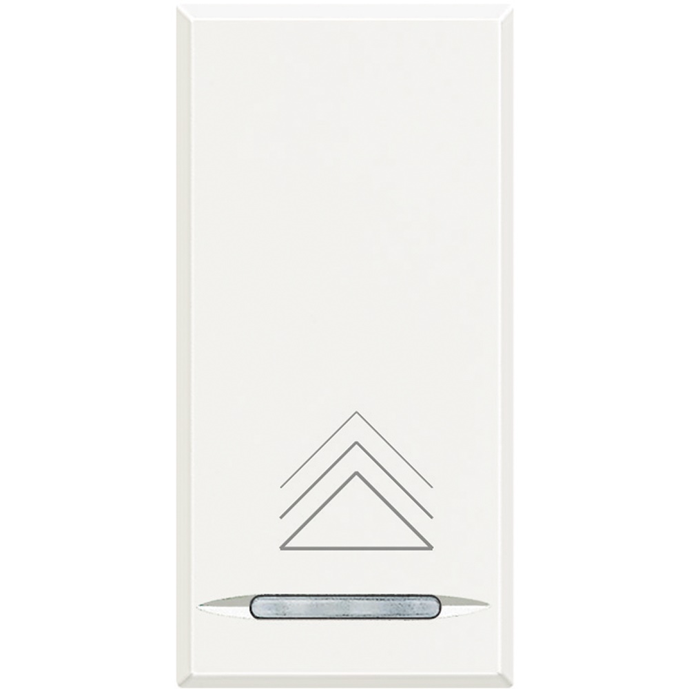 Copritasto Axolute 1 modulo simbolo dimmer lente illuminabile bianco per impianti elettrici
