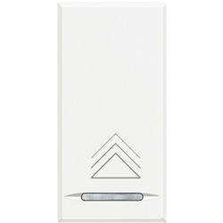 Copritasto Axolute 1 modulo simbolo dimmer lente illuminabile bianco per impianti elettrici