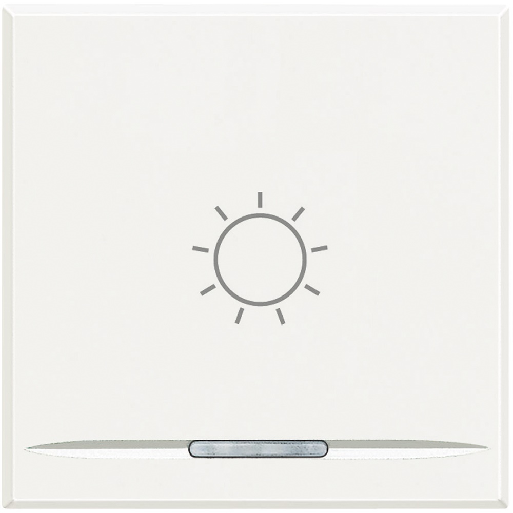 Copritasto luce 2 moduli bianco Axolute con lente illuminabile simbolo luce per impianti elettrici residenziali e professionali
