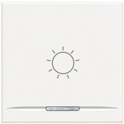 Copritasto luce 2 moduli bianco Axolute con lente illuminabile simbolo luce per impianti elettrici residenziali e professionali