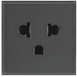 Presa elettrica universale 2P+T 16A 127/250V standard Euro-US antracite per uso residenziale e commerciale