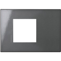 Placca incasso 2 moduli Axolute Air metallo antracite design moderno