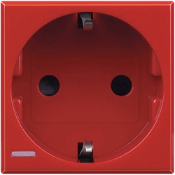 Presa elettrica incasso 2P+T 16A 250V standard tedesco rossa per uso domestico e professionale