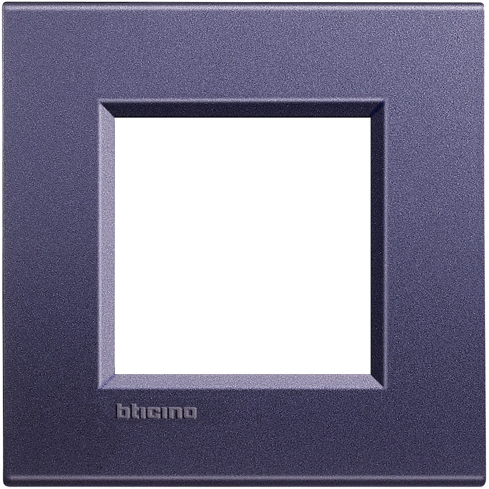 Placca quadra metallo 2 moduli 2P design Club per installazioni elettriche