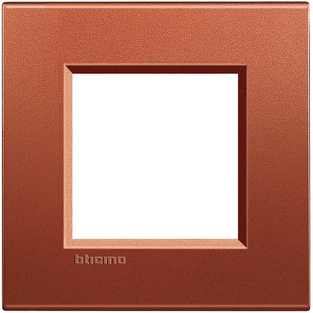 Placca quadra 2 moduli metallo Brick per impianti elettrici BTILNA4802RK