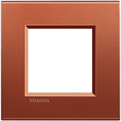 Placca quadra 2 moduli metallo Brick per impianti elettrici BTILNA4802RK