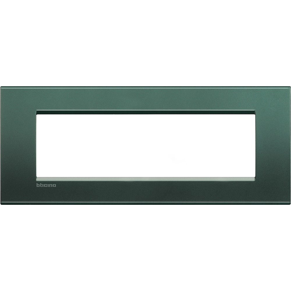 Placca quadra metallo 7 moduli serie Park per impianti elettrici