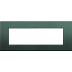 Placca quadra metallo 7 moduli serie Park per impianti elettrici