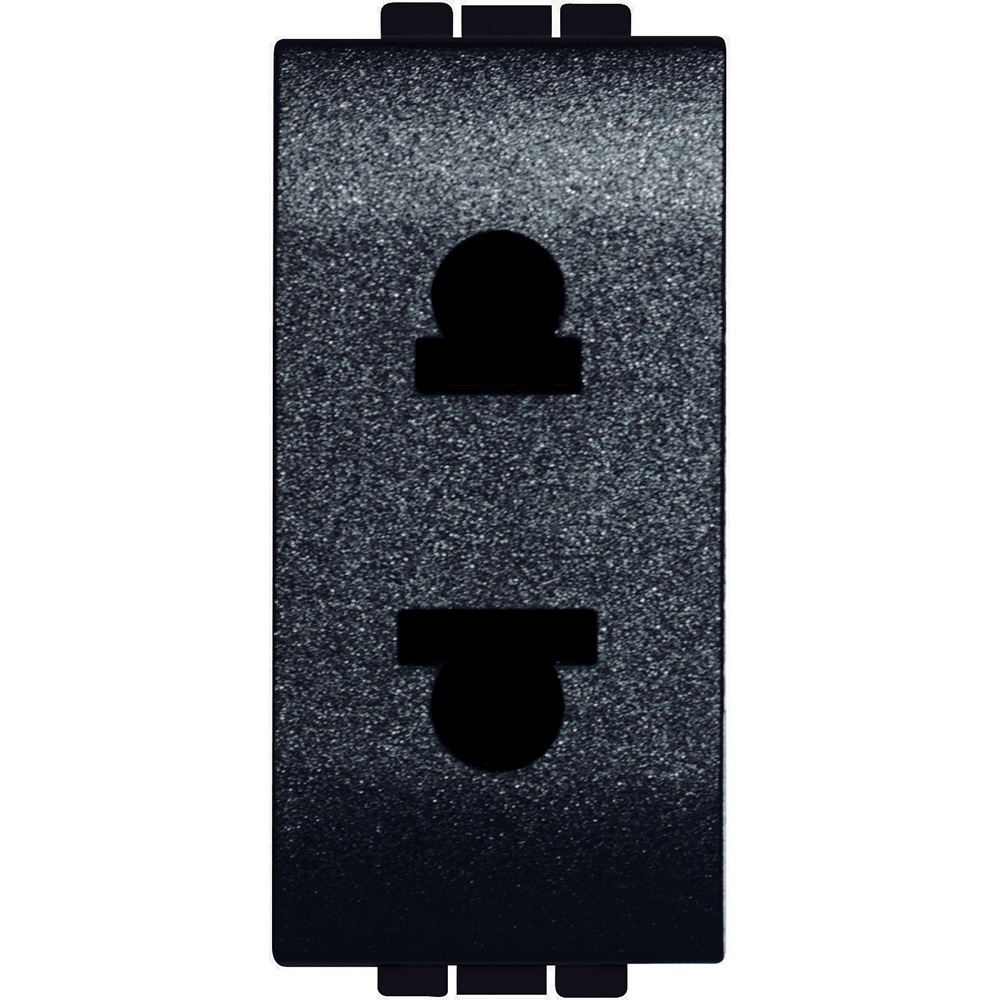 presa 2P 16A 127/250V standard euroamericana alveoli schermati antracite living int