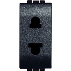 presa 2P 16A 127/250V standard euroamericana alveoli schermati antracite living int
