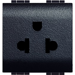 presa universale 2P+T 16A 127/250V standard euroamericano alveoli schermati antracite living int