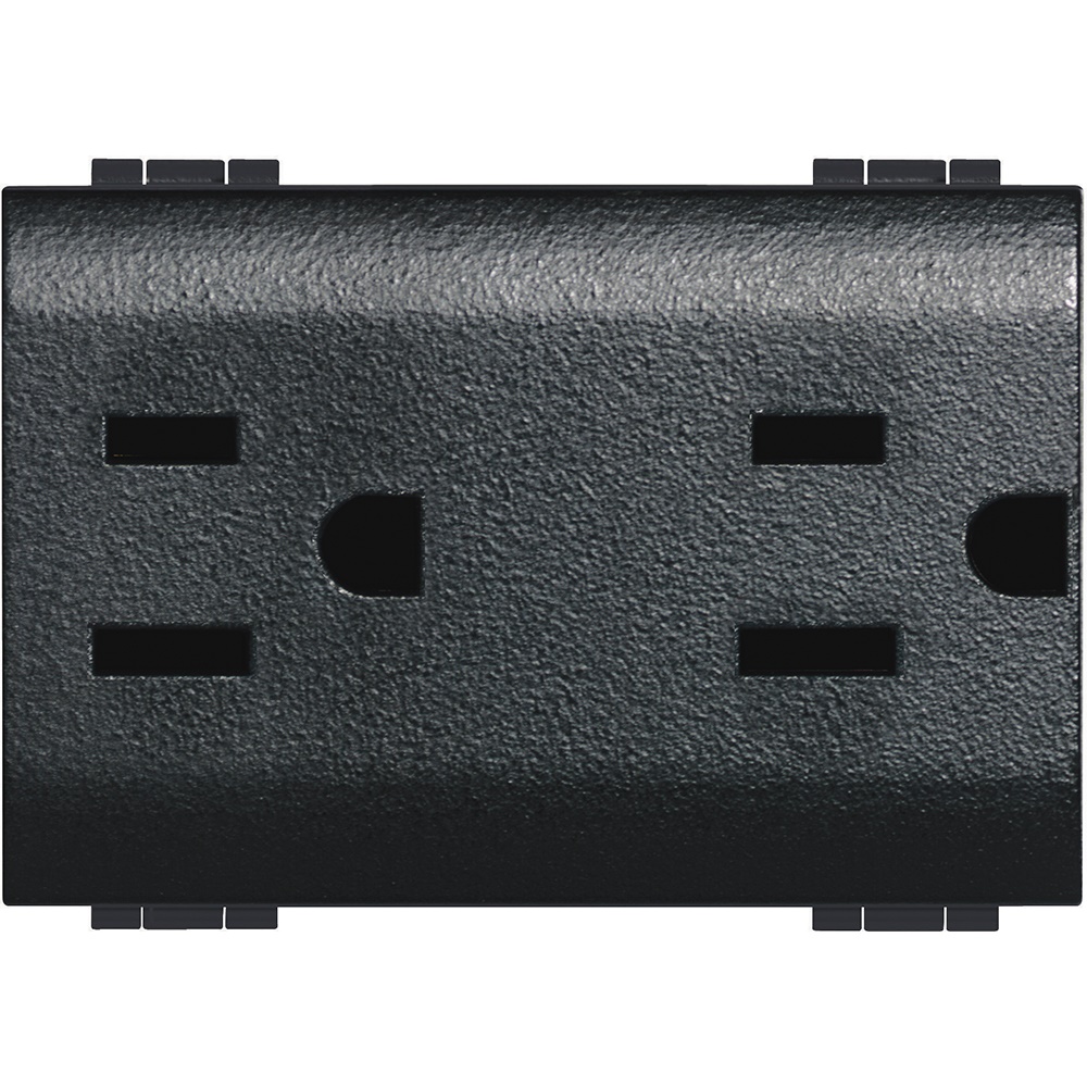 presa duplex universale 2P+T 15A 127/250V antracite standard americano living int