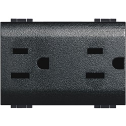 presa duplex universale 2P+T 15A 127/250V antracite standard americano living int