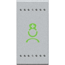 Pulsante presenza WC 1P NC con icona verde per controllo chiamata bagno ambienti sanitari