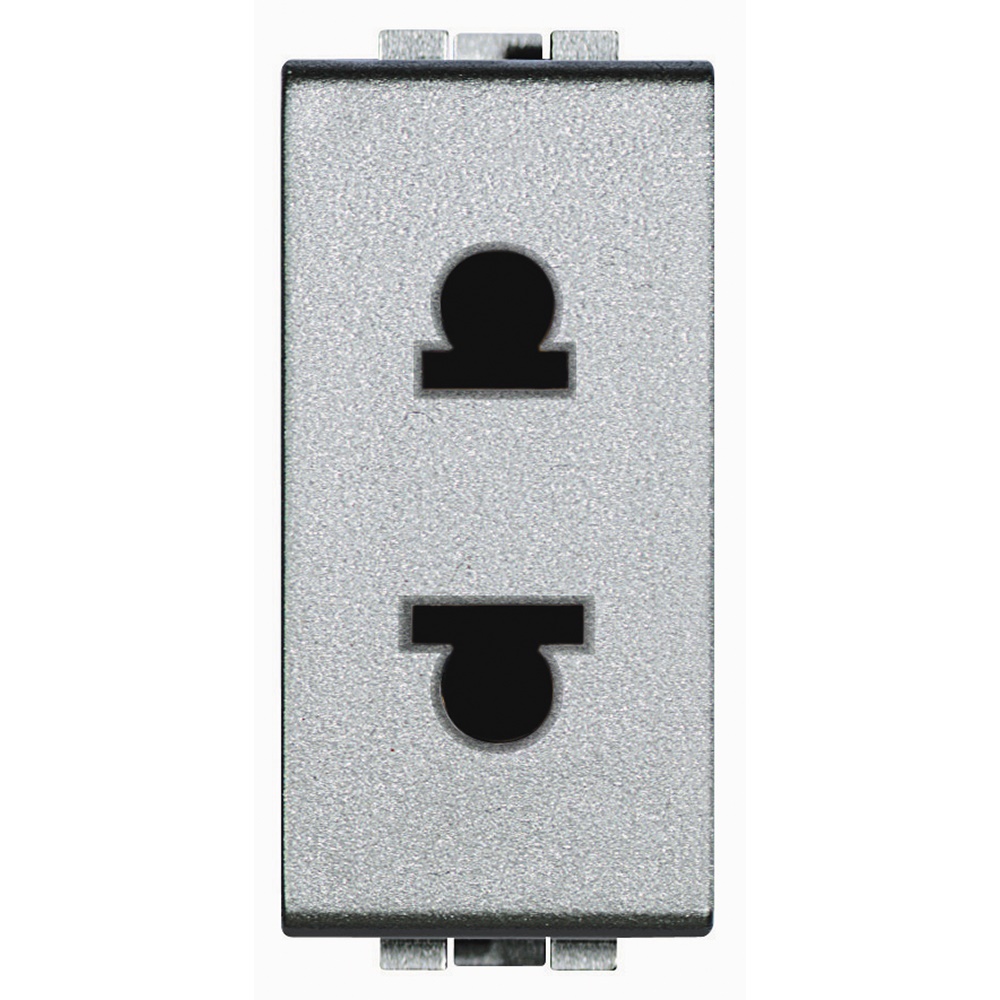 Presa elettrica 2 poli 16A 127/250V standard Euroamericano alveoli schermati uso domestico e professionale